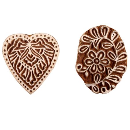 Set of 2 Piece New Mix Wooden Printing Block